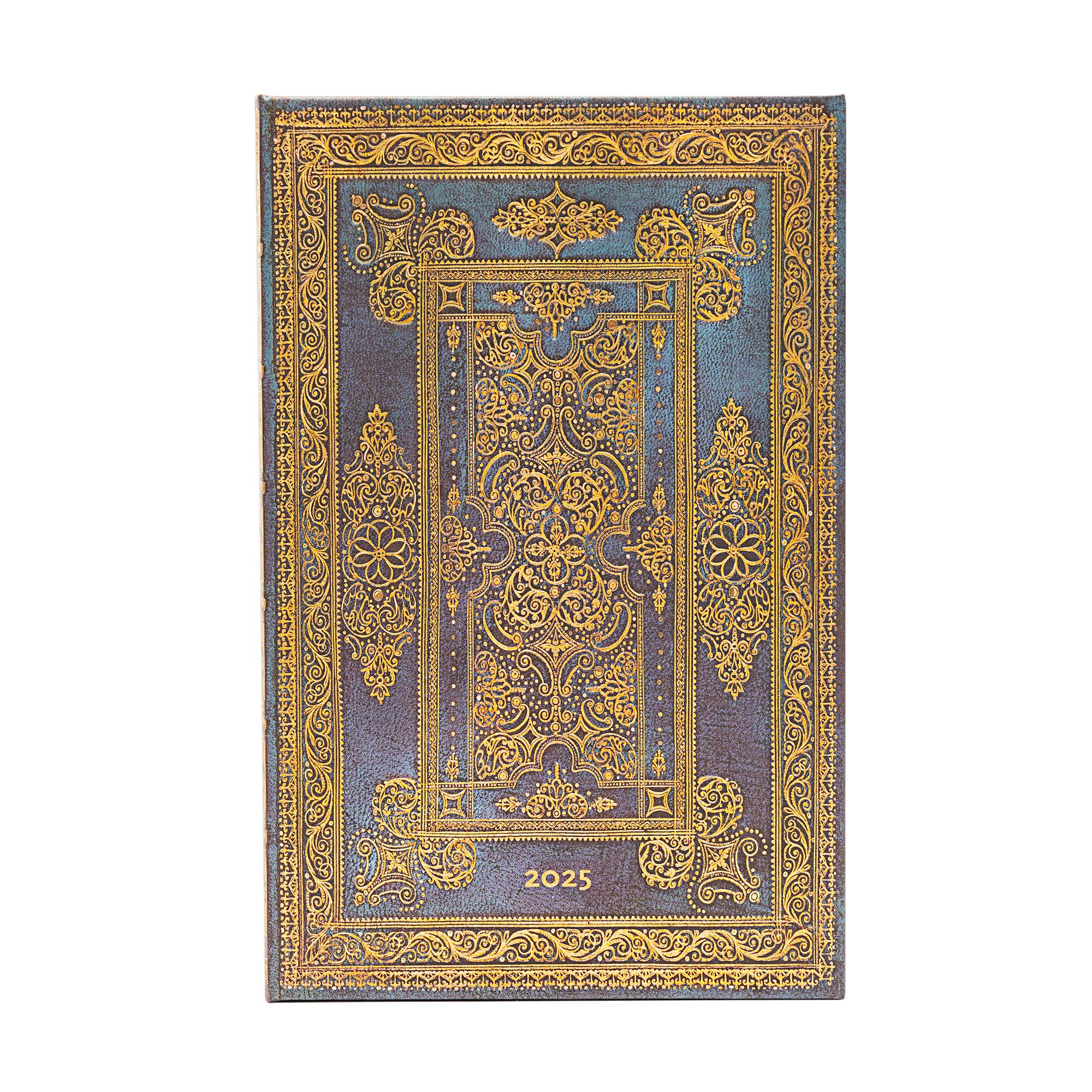 Paperblanks 12 Month Planner 2025 Blue Luxe Maxi Hardcover Horizontal